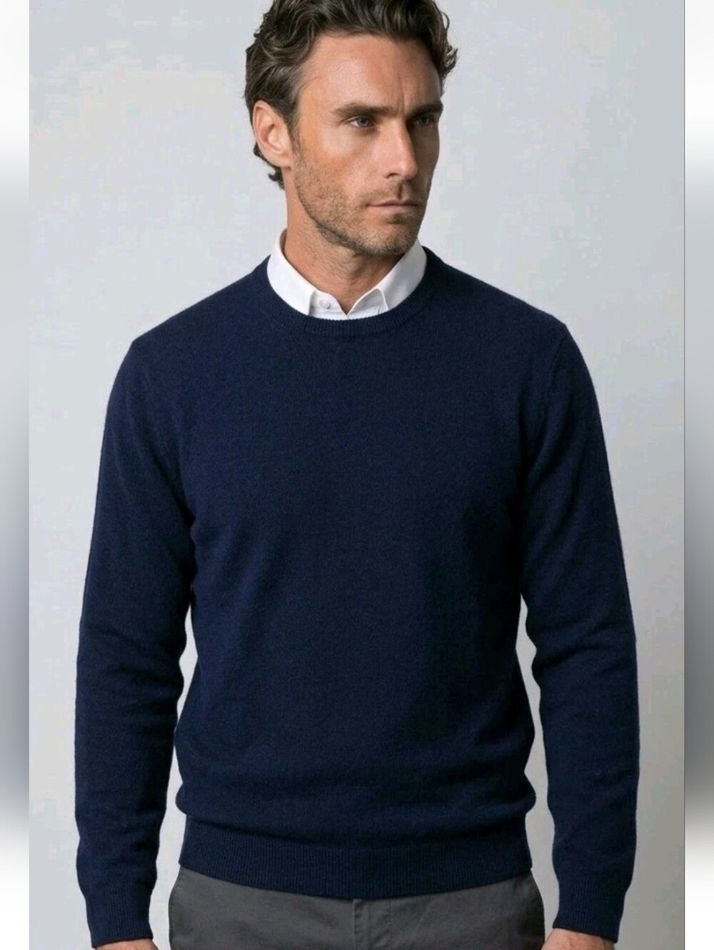 Club Room Sweater Mens XL Navy 100% Cashmere Pullover Quiet Luxury Minimalist
